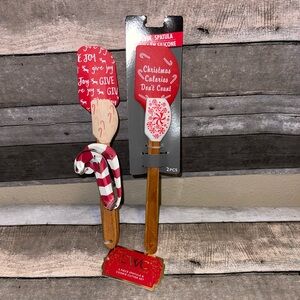 New Candy Cane Christmas Spatulas & Cookie Cutter Set  Holiday Baking Lot of 2